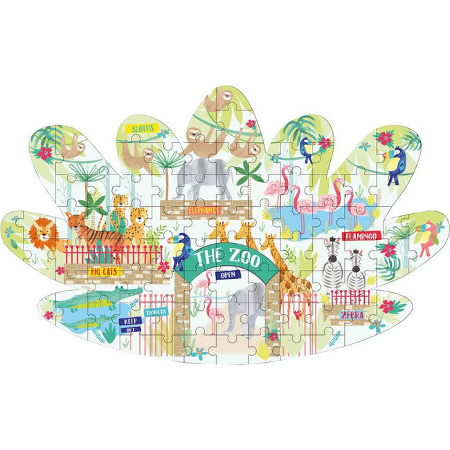 80pc Jungle Leaf  Shaped Jigsaw Puzzle