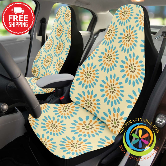 Abstract Retro Bursts Car Seat Covers-ShopImaginable.com