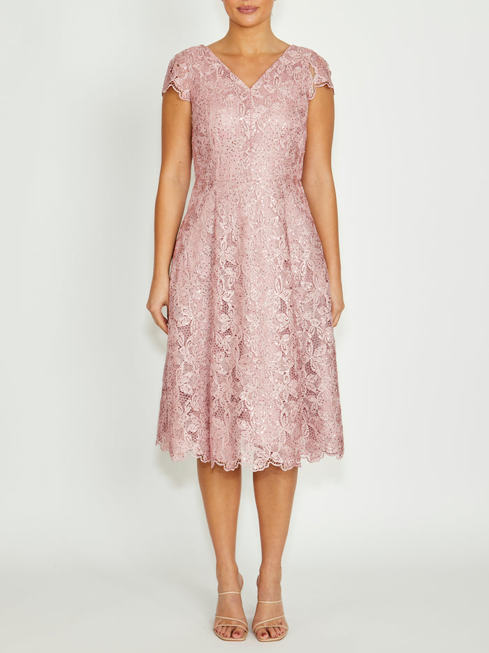 Audrey Mauve Lace Dress