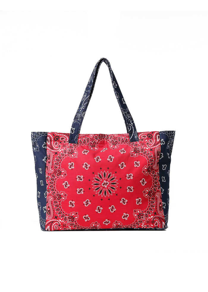Bandana Print Canvas Tote - Bailey Red/Navy