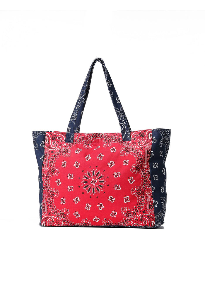 Bandana Print Canvas Tote - Bailey Red/Navy
