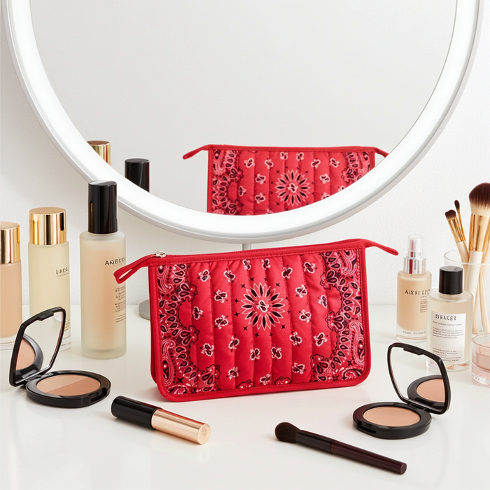 Bandana Print Pouch - Beau Red