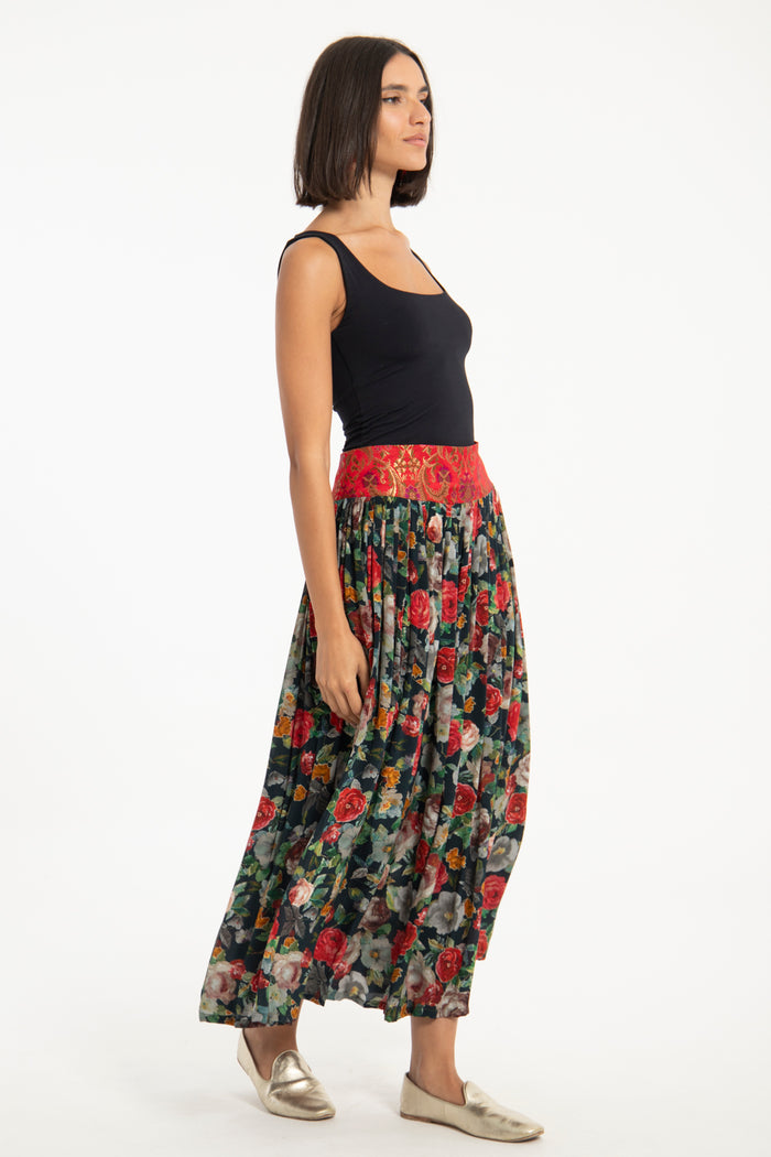 Bissane Skirt Silk Floral Skirt