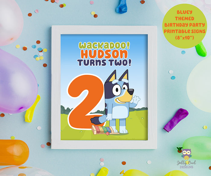 Bluey Birthday Party Printable Signs - Personalized