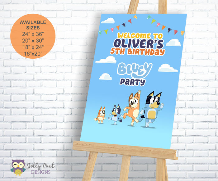 Bluey Birthday Party Welcome Sign - Personalized Digital Printable