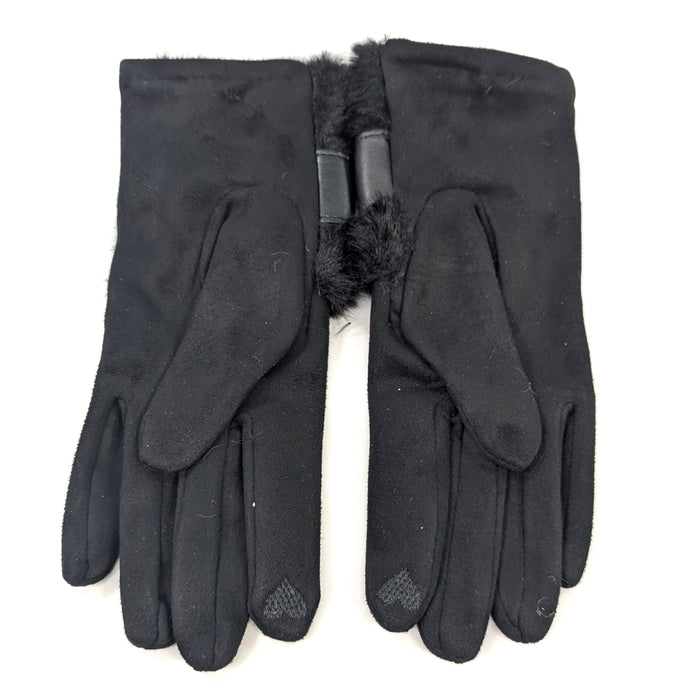Bow And Faux Gloves - Black