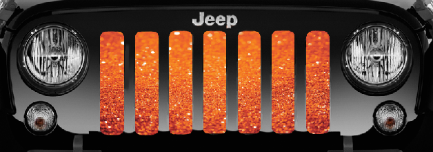 Bright Orange Fleck Print Grille Insert