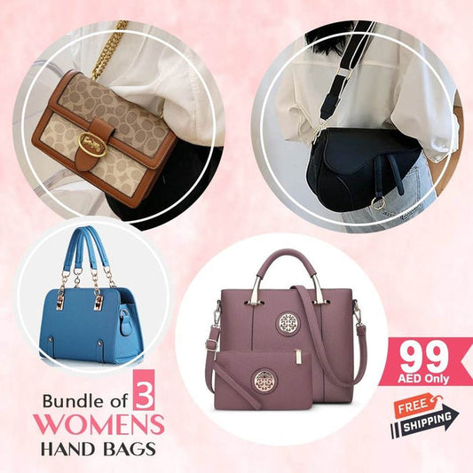 BUNDLE OF 3 WOMENS HAND-BAGS - Dubai Offers Today