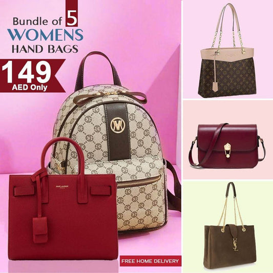 BUNDLE OF 5 WOMENS HAND-BAGS - Dubai Offers Today
