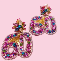 Camel Threads Beaded Birthday Year Earrings