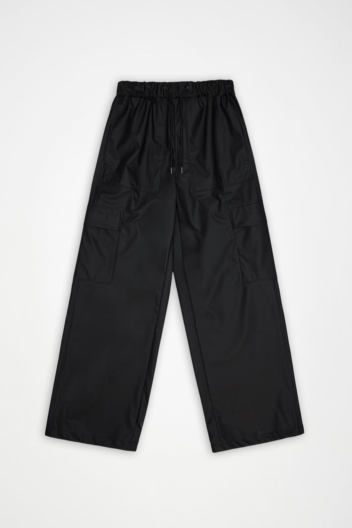 RAINS Cargo Rain Pants Wide Black Pants
