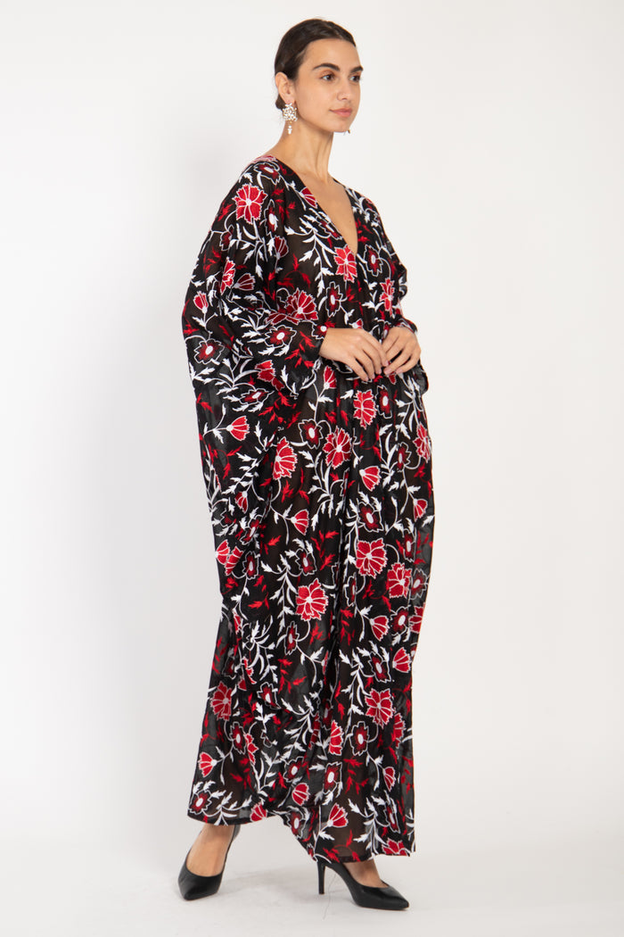 Carthage Georgette Black Embroidered Dress