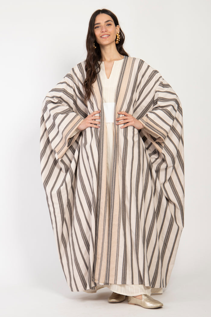 Classic Cotton Striped Abaya