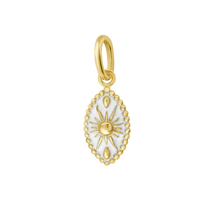 Classic Karma Pendant - White 18K Yellow Gold