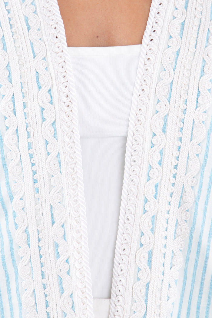 Classic Linen Light Blue Abaya