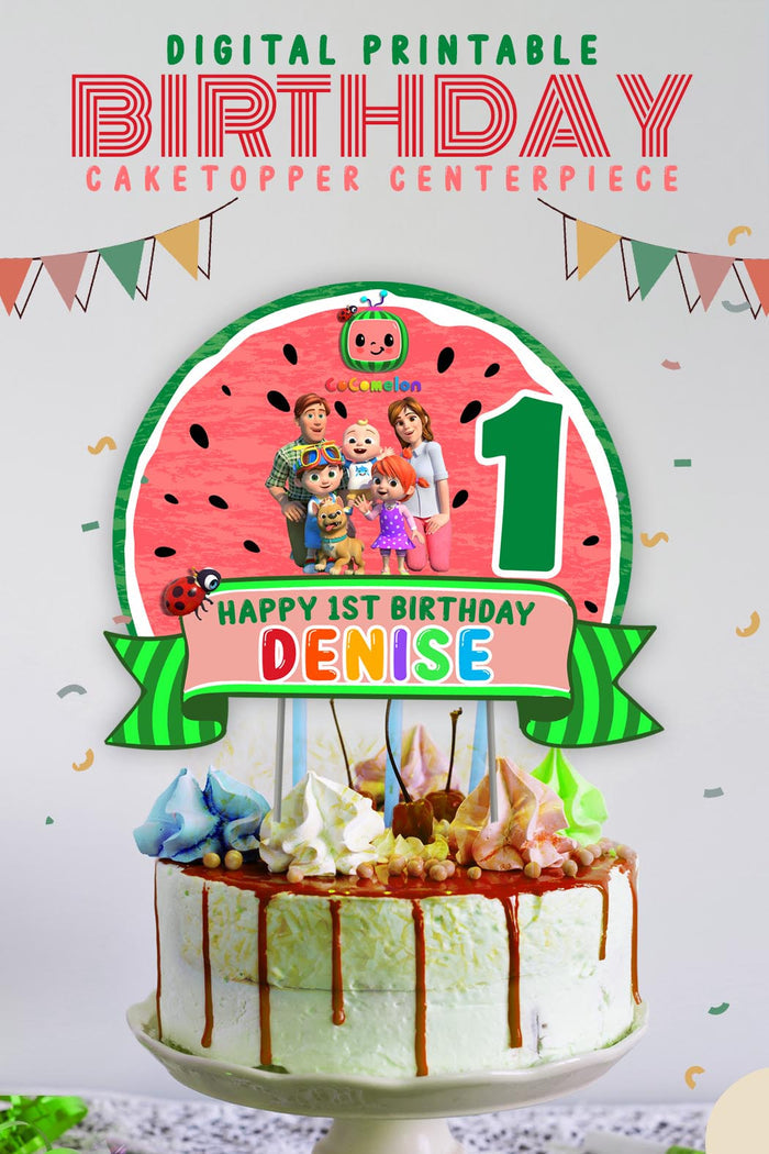 Cocomelon Birthday Party - Personalized Cake Centerpiece or Topper