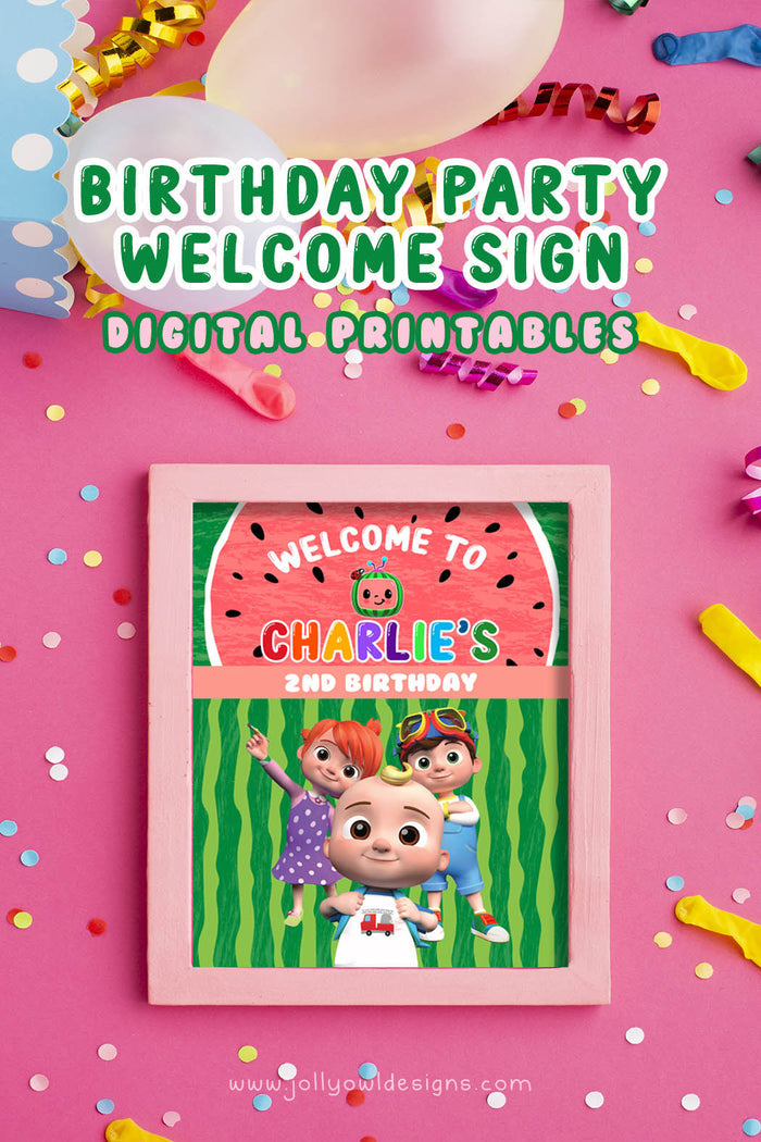 Cocomelon Birthday Party Personalized Welcome Sign