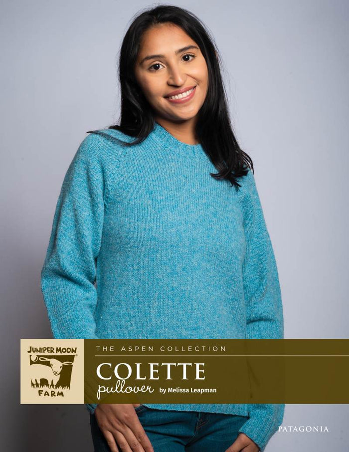 Colette Pullover Knitting Pattern for Juniper Moon Farm Patagonia Organic Merino (Printed Leaflet)
