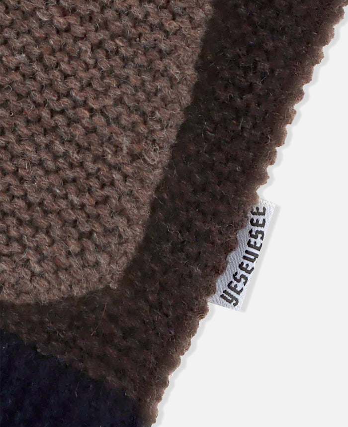 Color Block Croche Knit Zip Up (Multi)