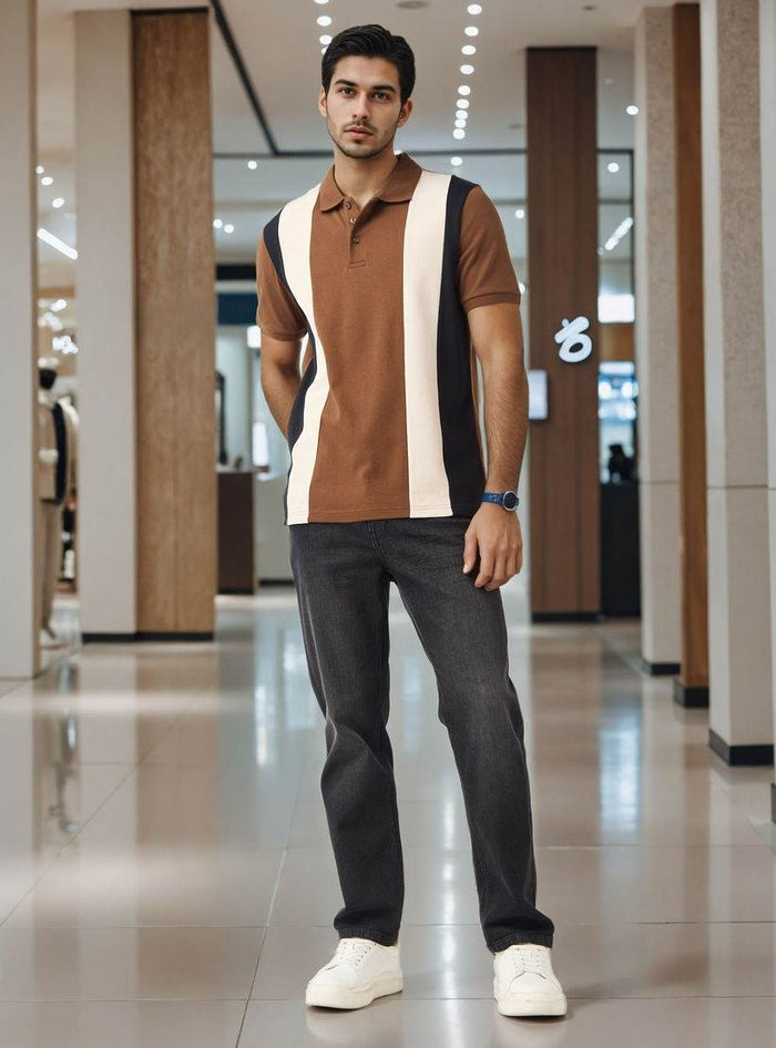 Colourblocked Polo T-shirt - Dubai Offers Today