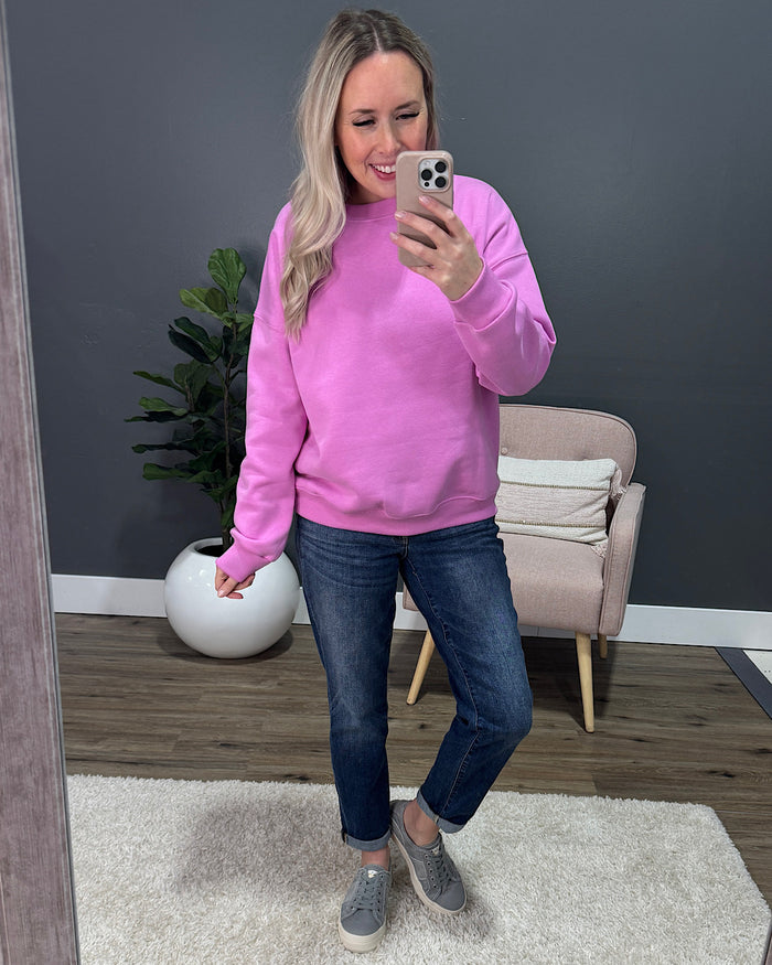 Cozy Crewneck Sweatshirt - Off White Zenana