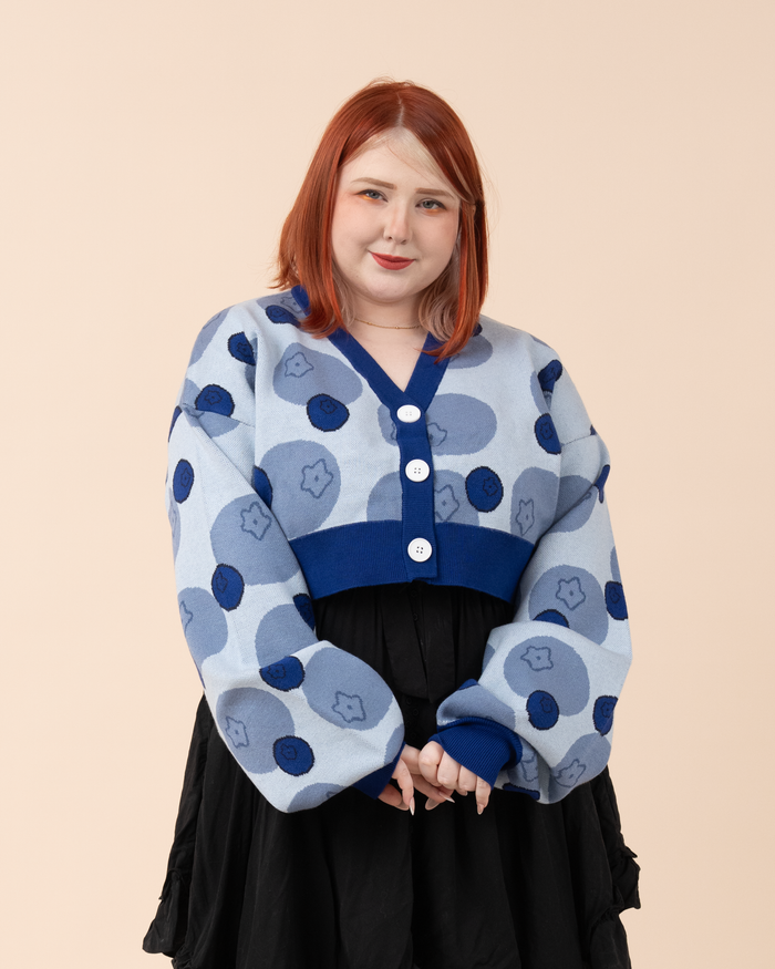 Cropped Blueberry Cardigan
