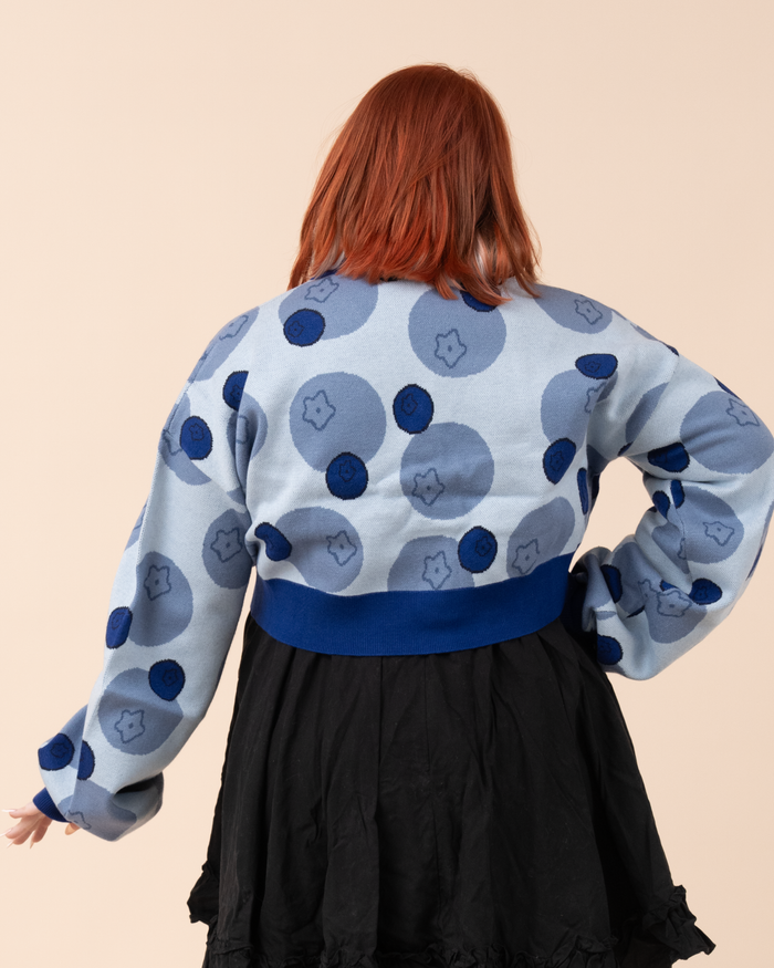 Cropped Blueberry Cardigan