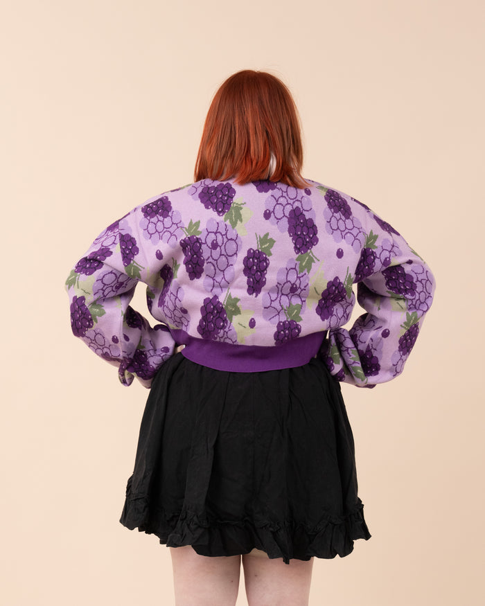 Cropped Grape Cardigan