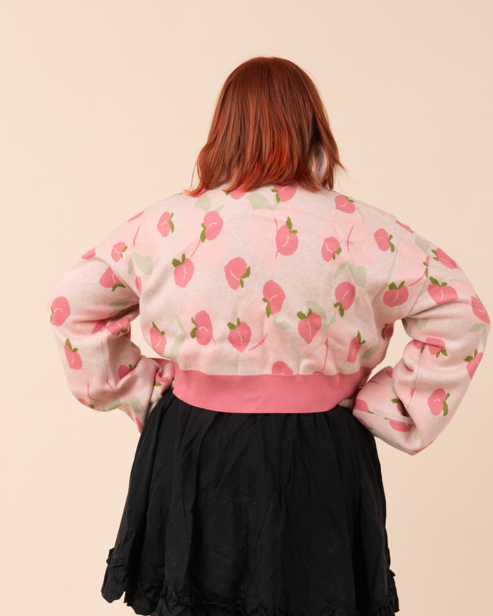 Cropped Peach Cardigan