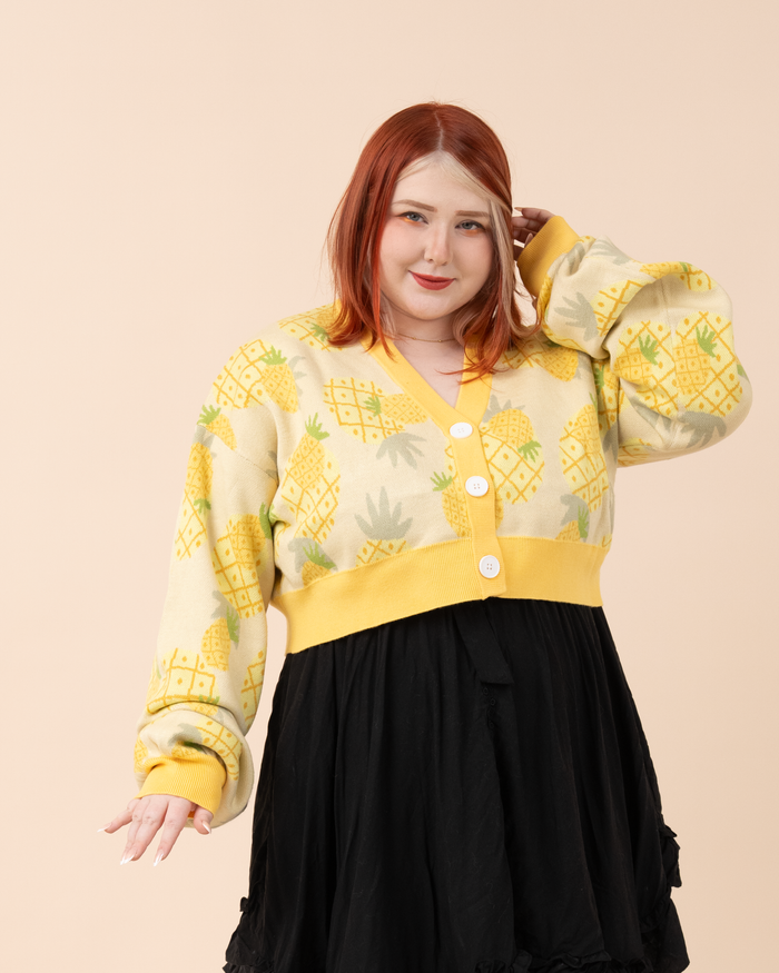 Cropped Pineapple Cardigan