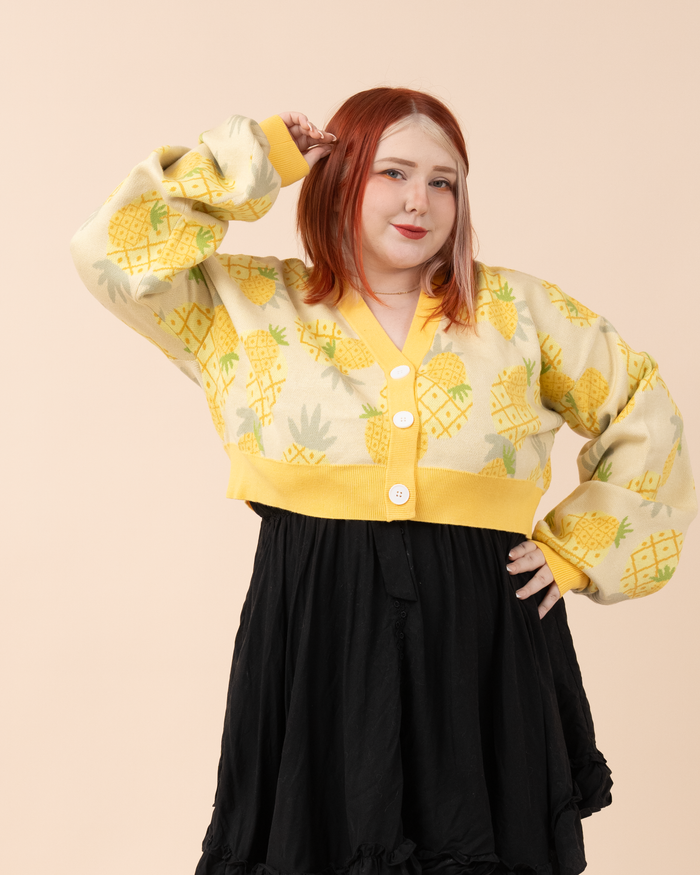 Cropped Pineapple Cardigan