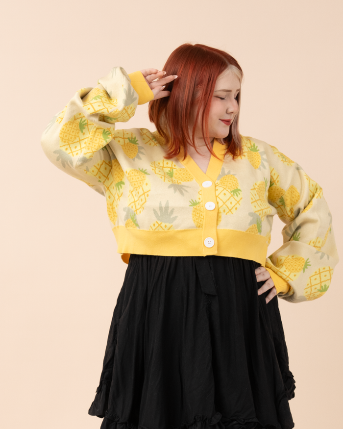 Cropped Pineapple Cardigan