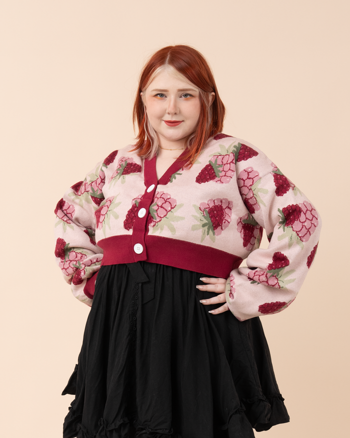 Cropped Raspberry Cardigan
