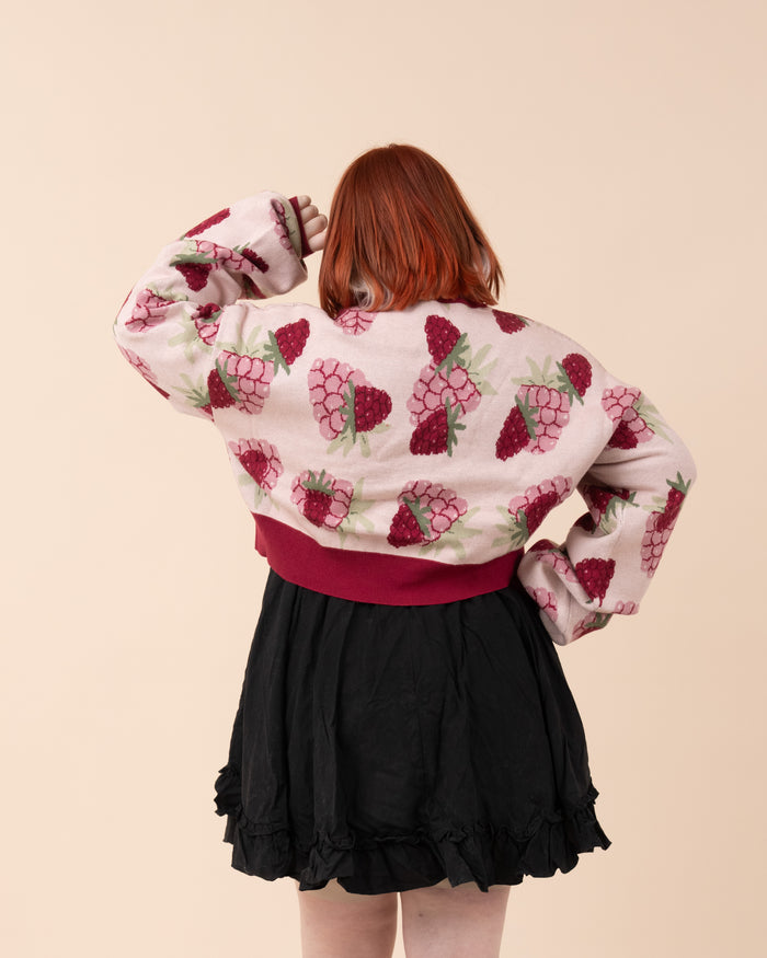 Cropped Raspberry Cardigan