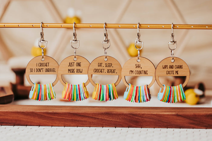 Customizable Stitch Marker Holder Keychain - Yarn Notions