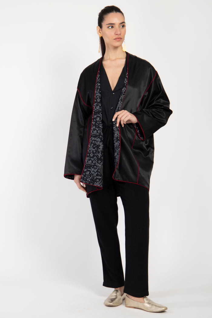 Daraa Cotton Satin Kimono Jacket