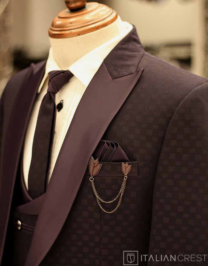 Dark Purple 5pc Wedding Suit