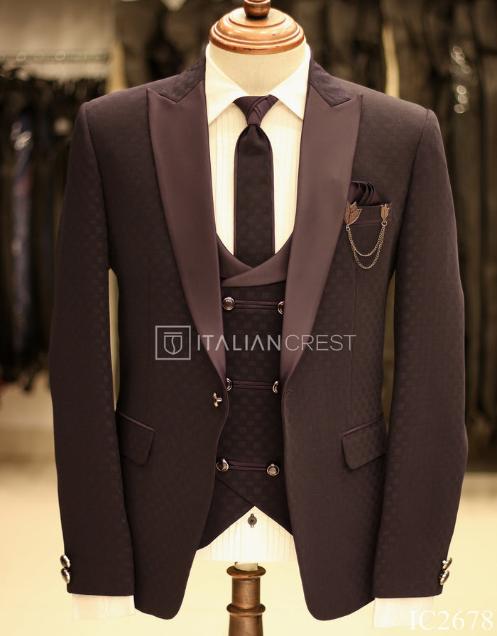 Dark Purple 5pc Wedding Suit