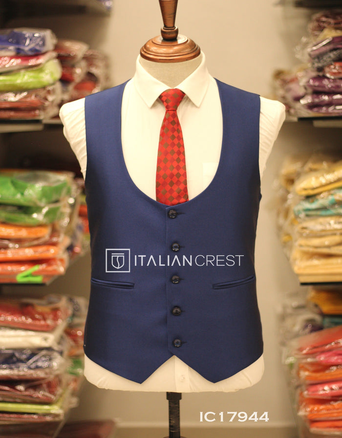 Dark Royal Blue 3-Piece Notch Lapel Suit