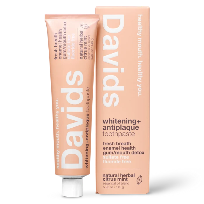 Davids fluoride free herbal citrus peppermint toothpaste