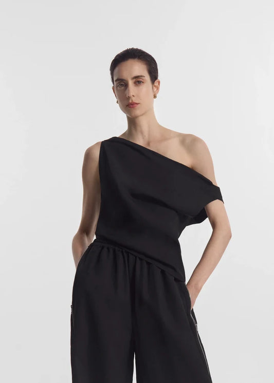 Draped Back Top - Black