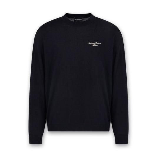 Emporio Armani - Signature Logo Crew Neck in Midnight - Nigel Clare