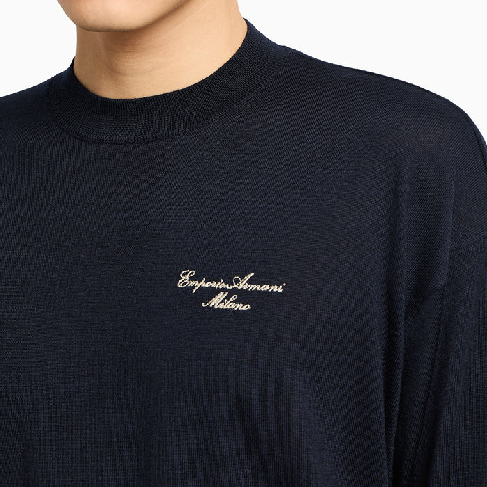 Emporio Armani - Signature Logo Crew Neck in Midnight - Nigel Clare