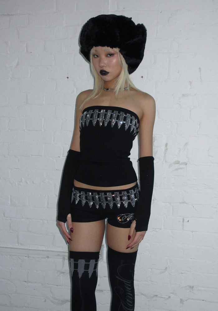 ENEMY RHINESTONE TUBE TOP BLACK