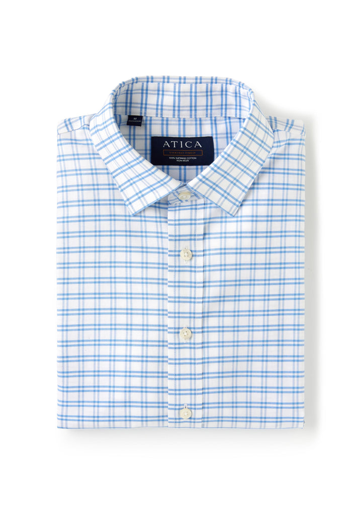 EVERYDAY Light Blue Grid Shirt - Atica Man