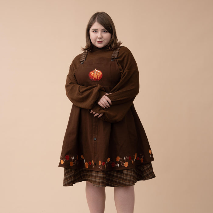 Fall Pumpkin Overalls Dress