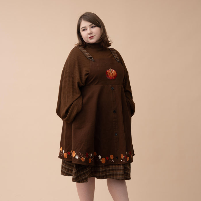 Fall Pumpkin Overalls Dress