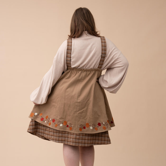 Fall Pumpkin Overalls Dress