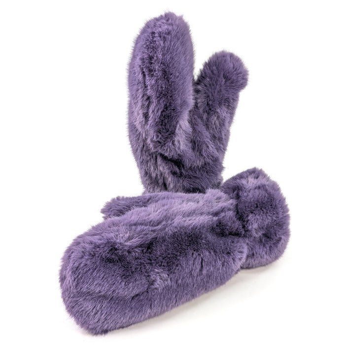 Faux Fur Mittens - Purple
