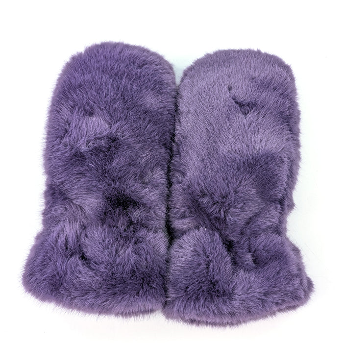 Faux Fur Mittens - Purple